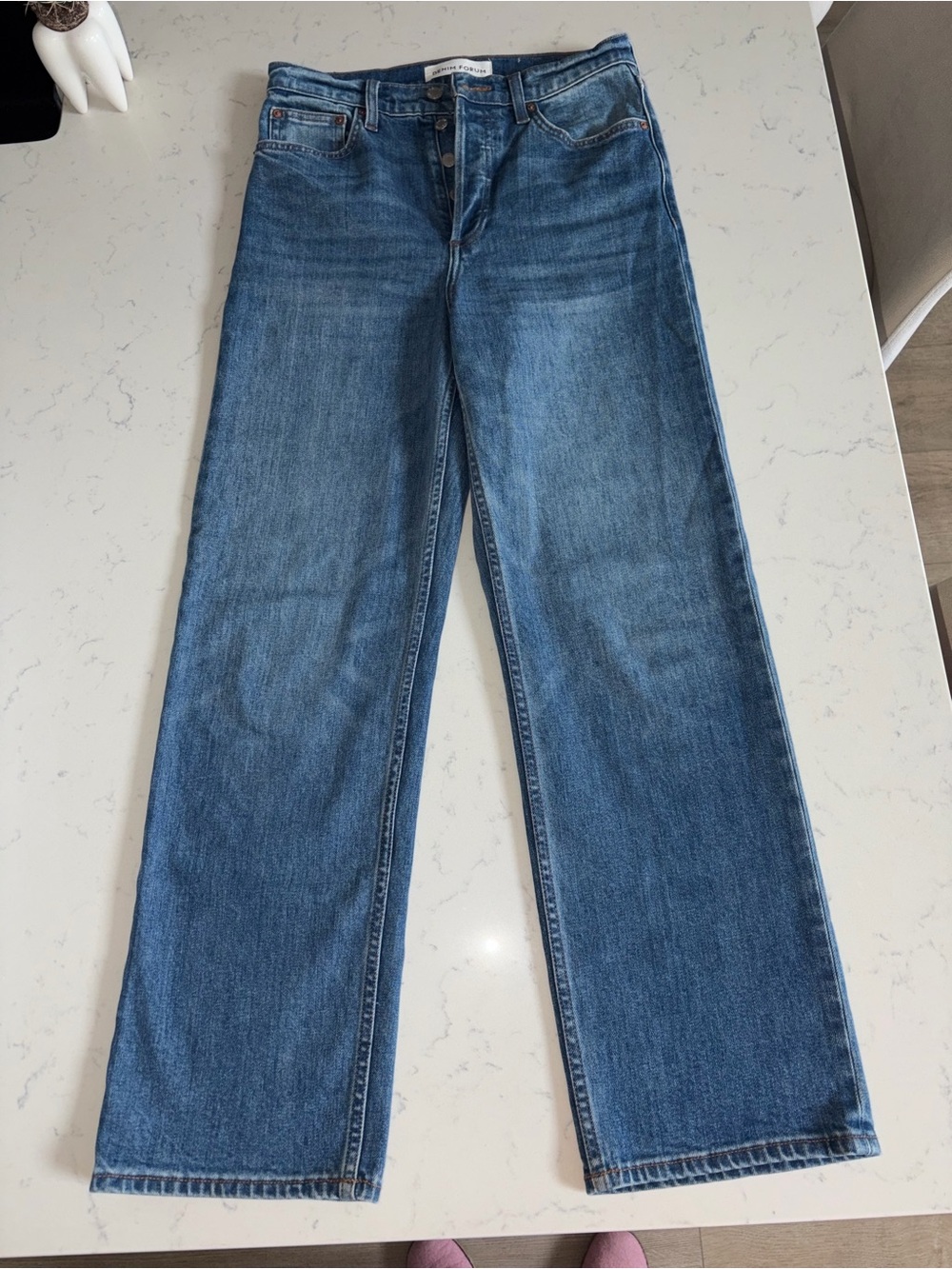 Denim Forum Men’s Medium Blue Slim Straight Jeans - Picture 2 of 5